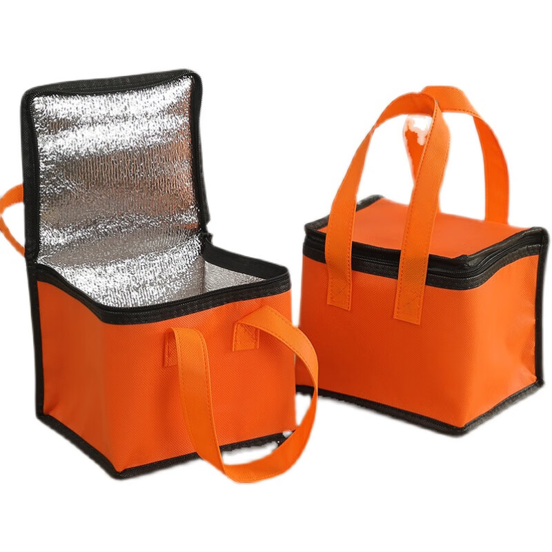 Thickened aluminum foil portable take-out thermal bag, customized New Year gift bag, beef ball, seafood frozen product refrigerated bag with printed logo, orange 181515