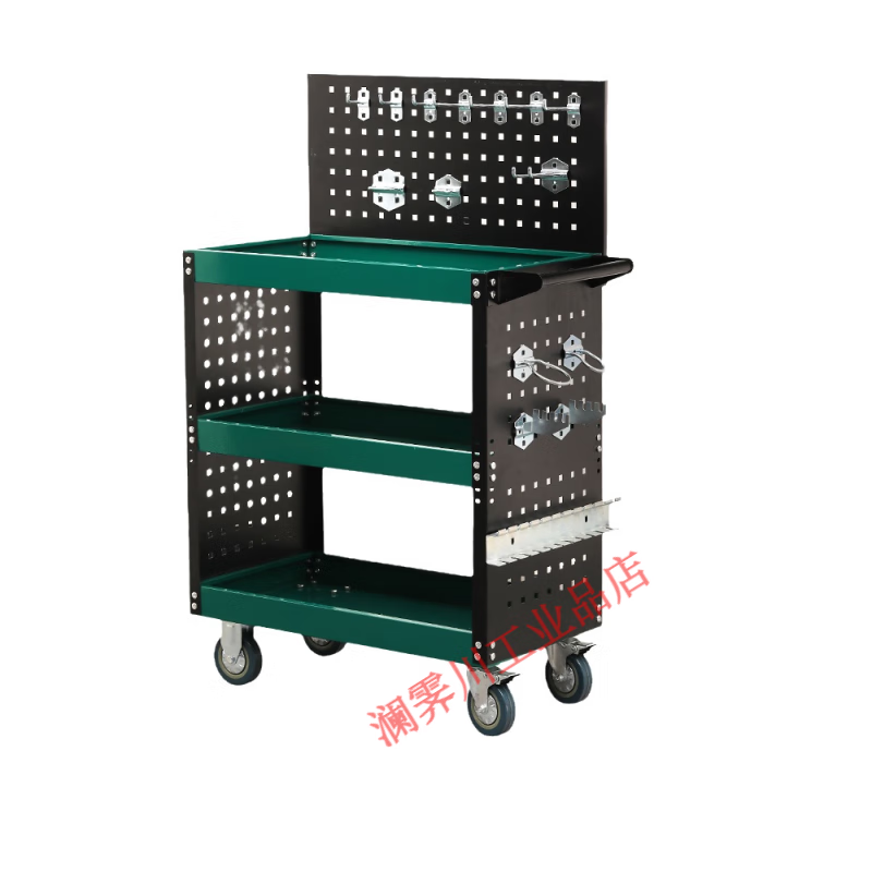 GREENER mobile tool cart, trolley, tool box, trolley, cabinet storage shelf, mobile auto repair tools for workshop, silent brake wheel heightening version, free hook blue