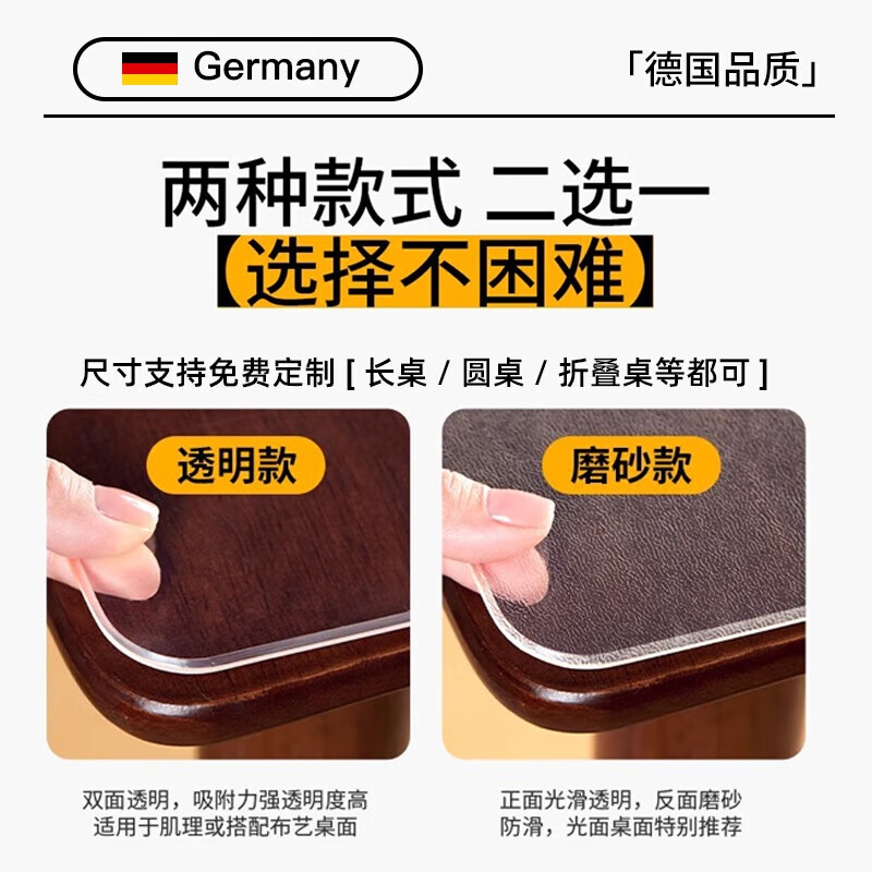 Zichen Food Grade Transparent Table Mat Waterproof and Oil-proof Table Cloth Anti-scalding Insulation Soft Glass PVC Coffee Table Desktop Protective Mat Transparent 1.6 Food Grade Antibacterial - Thickness 0.8mm Free Custom Size Contact Customer Service Before Buying