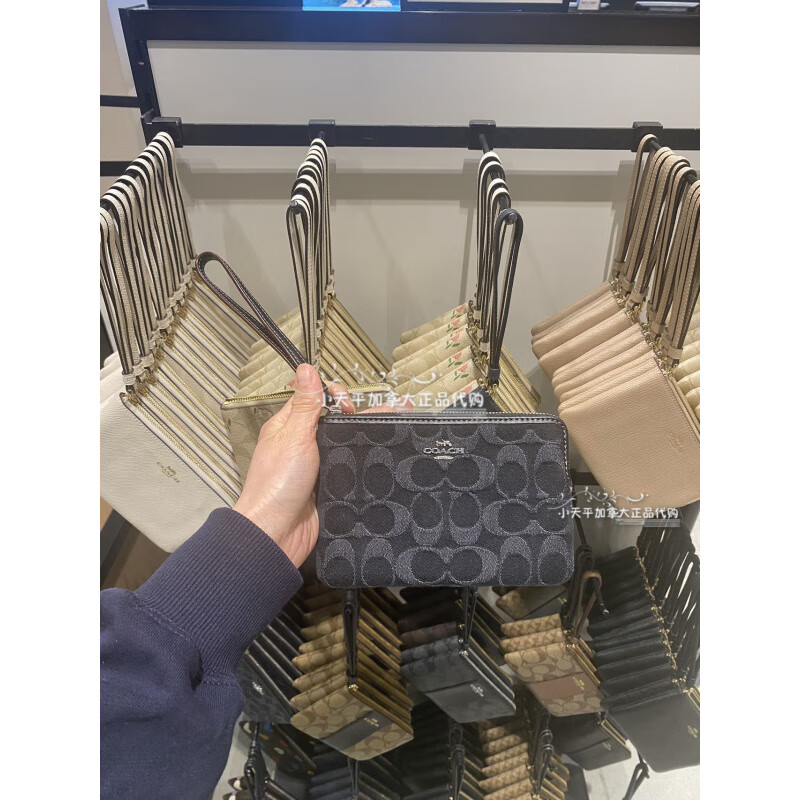 COACH Canada Small Balance Purchasing Agent, Bottom Length 15cm Wrist Bag Coin Pocket Women's Official Flagship White Star Card Holder Gift Box, Bottom Length 15cm