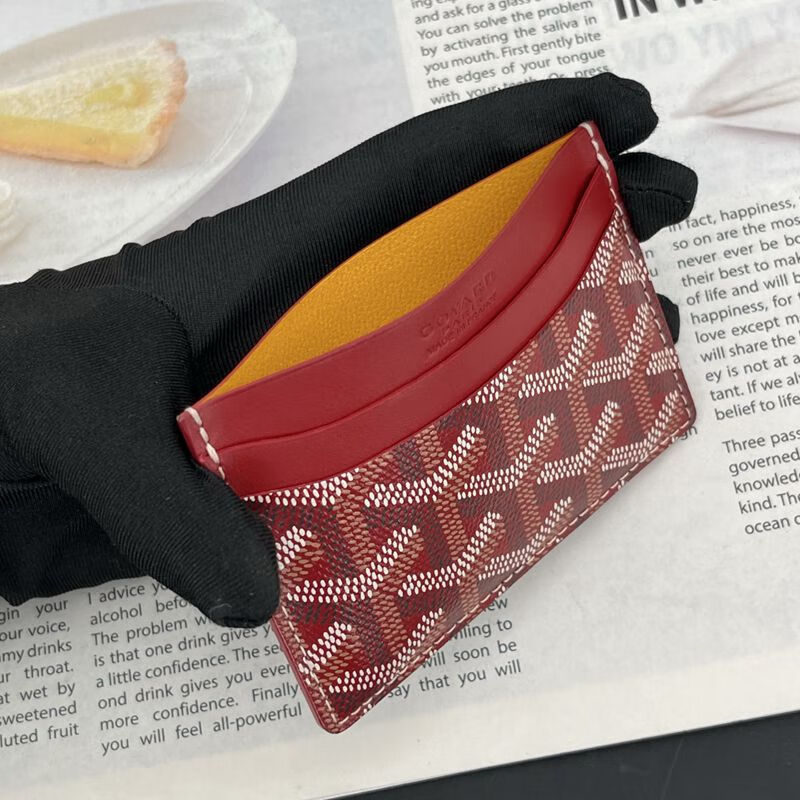 Second-hand 99 new Goya (GOYARD) card holder card holder 10.5 7.5 0.5cm red