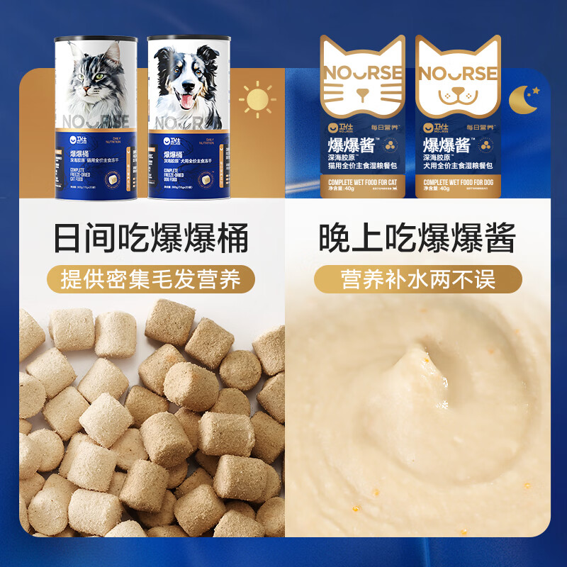 NOURSE Pao Pao Sauce (Pao Pao Bucket Series) Cat Staple Food Meal Pack Cat Wet Food Cat Rice Cat Strips Cat Snacks Beauty Hair 40g