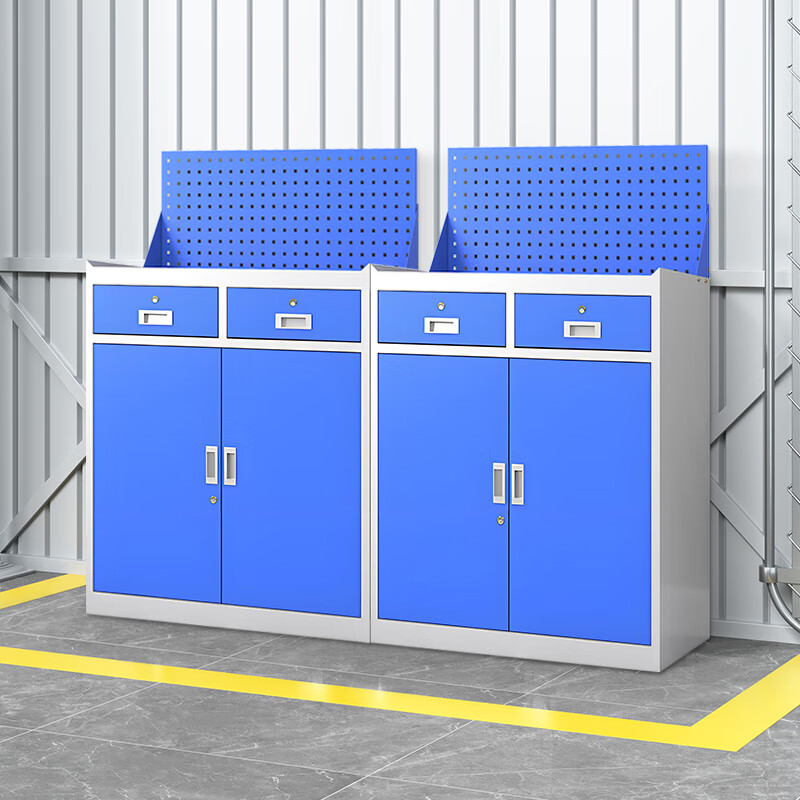 Qinzhu Tool Cart Mobile Tool Cabinet Workshop Storage Cabinet Parts Storage Cabinet Maintenance Trolley Two-Pull With Net Wheelless