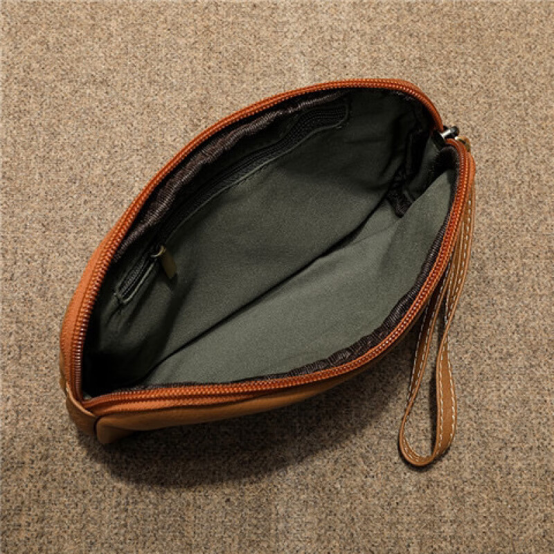 Kangaroo Leather Clutch Couple's Large Capacity Clutch Cowhide Commuting Mobile Phone Bag Women's Long Wallet Coin Purse Black God of Wealth Clutch