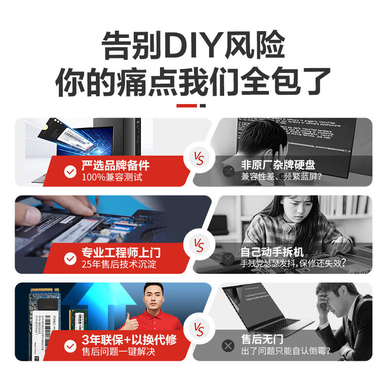 JDIY all-brand door-to-door laptop installation and hard drive upgrade to 1T LS