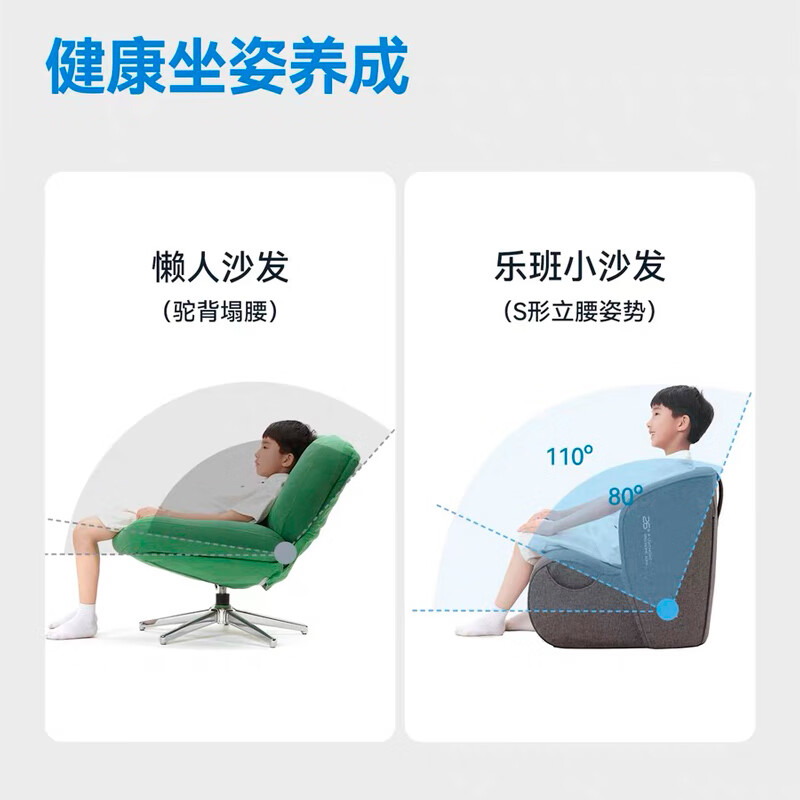 Leban ergonomic waist-protecting small sofa living room bedroom small apartment children's reading sofa lazy single sofa seat upgraded version normal dark gray