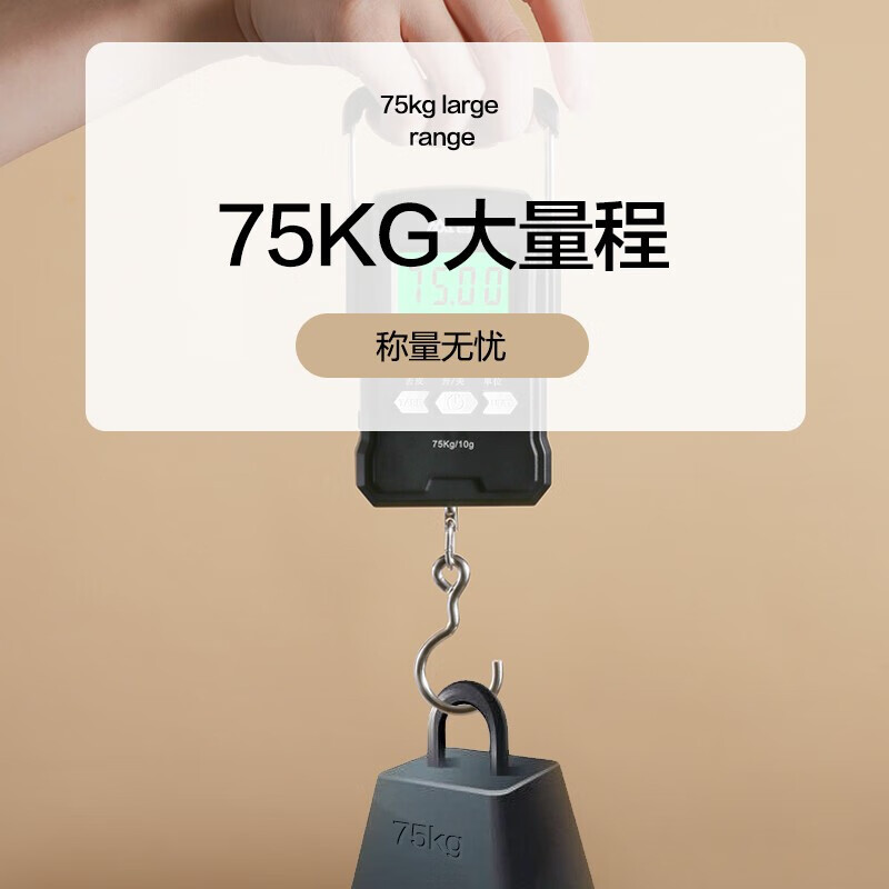 Xiangshan Portable Scale Electronic Scale Portable Scale Gram Scale Weighing Vegetables Express Crane Scale High-Precision Luggage Scale 75kg
