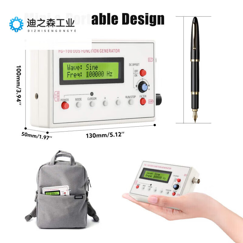 1HZ-500KHZ signal generator low frequency signal generator sine/triangle/square/sawtooth wave DDS