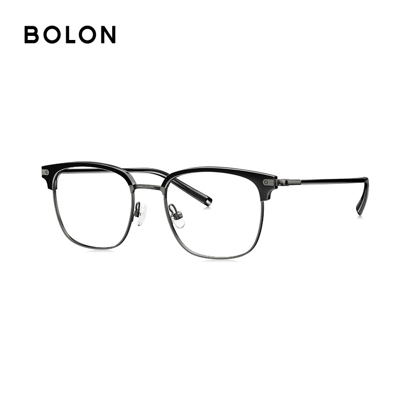BOLON Tyrannosaurus glasses classic best-seller myopia glasses frame light business eyebrow frame optical mirror men's and women's BJ6105 B10-dark gun/bright black single frame