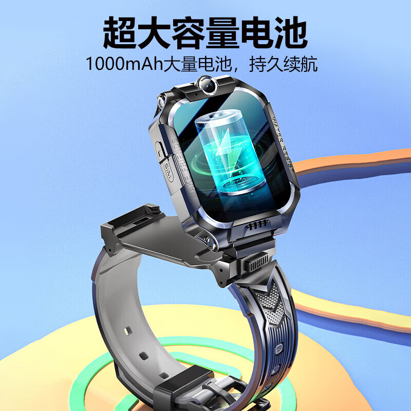 Little Genius Cool Cover 2026 New Anti-addiction 5G Full Netcom Children's Phone Watch Smart Plug-in Card Remote Monitoring Student Primary School Children 3-6-12 Years Old Positioning Waterproof Boys and Girls Supreme Blue 360 Camera WeChat + Large Memory + Large Battery + Long Standby