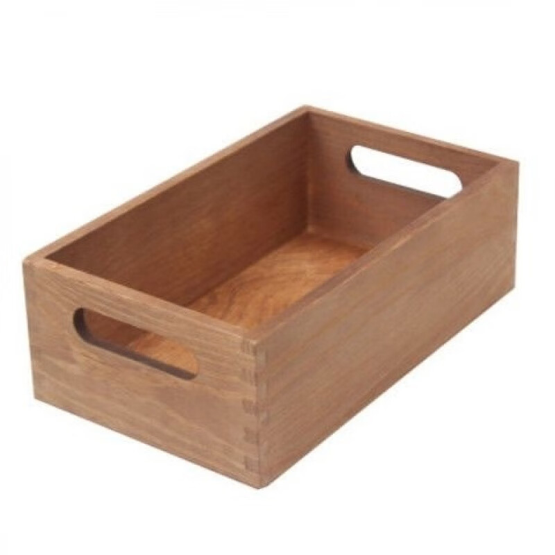 Uncovered custom wooden storage box desktop wooden box storage box mortise and tenon solid wood miscellaneous tools large wooden box retro color 30*20*15.4cm