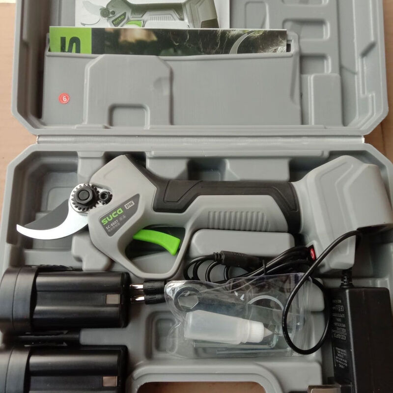 Shuchang 8607Pro electric pruning shears, rechargeable lithium battery, special high-power electric shears for fruit trees, comes standard with two batteries and one charger