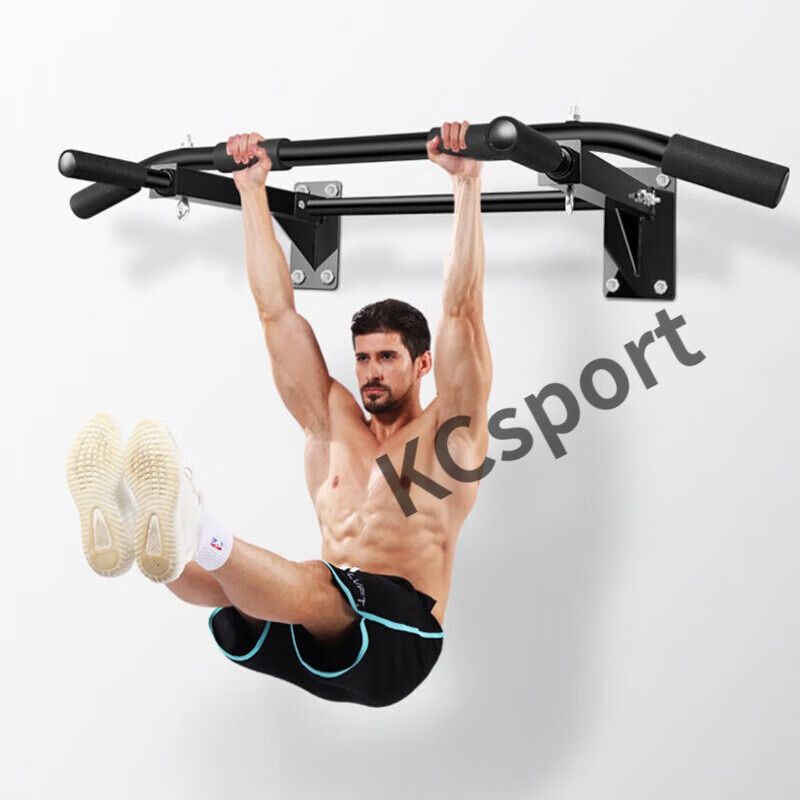 MIEHONE door-mounted horizontal bar home indoor punched wall double-pole pull-up device adult double-pole home fitness equipment A thickened black without horizontal bars