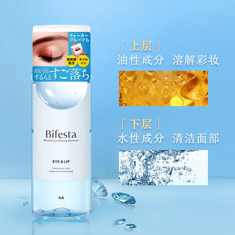 Bifesta Mandan mild and non-irritating eye and lip makeup remover cleansing makeup remover 145ml/bottle birthday and New Year gift for women