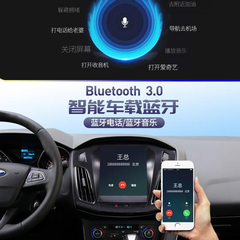 Zhuo Yonghang is suitable for 15-19 Ford Edge central control display large screen vertical screen navigation 360 panoramic all-in-one machine 8 core 8+128G+Carpay4G official standard + panoramic view