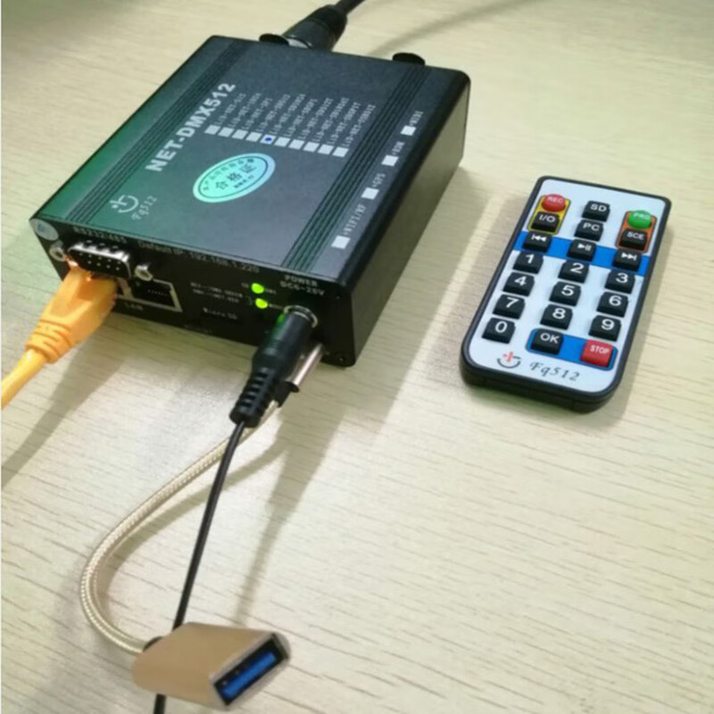 ArtNet SD card offline recorder 512 channels 1024TCP_UDP_IP interconnection RS232-485 broadcast control LID-NET-SD1024 supports SD card +232