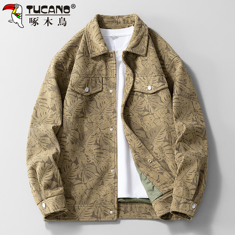 Woodpecker (TUCANO) coat men's autumn and winter work jacket men's loose casual lapel high-end clothes men's black XL