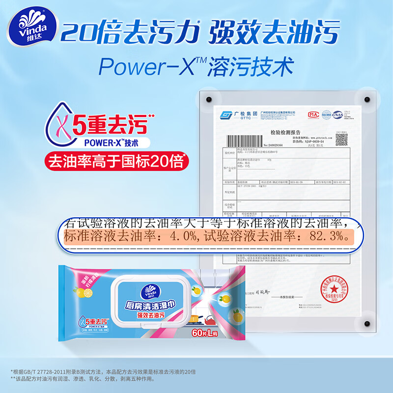 Vinda kitchen wipes 60 pieces * 5 pack kitchen paper, increase the amount to remove oil stains