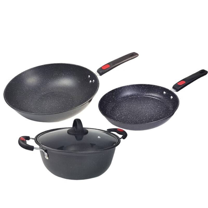 Dragon flavor pot non-stick pot gift box set wok frying pan soup pot pot set medical rice stone three-piece set