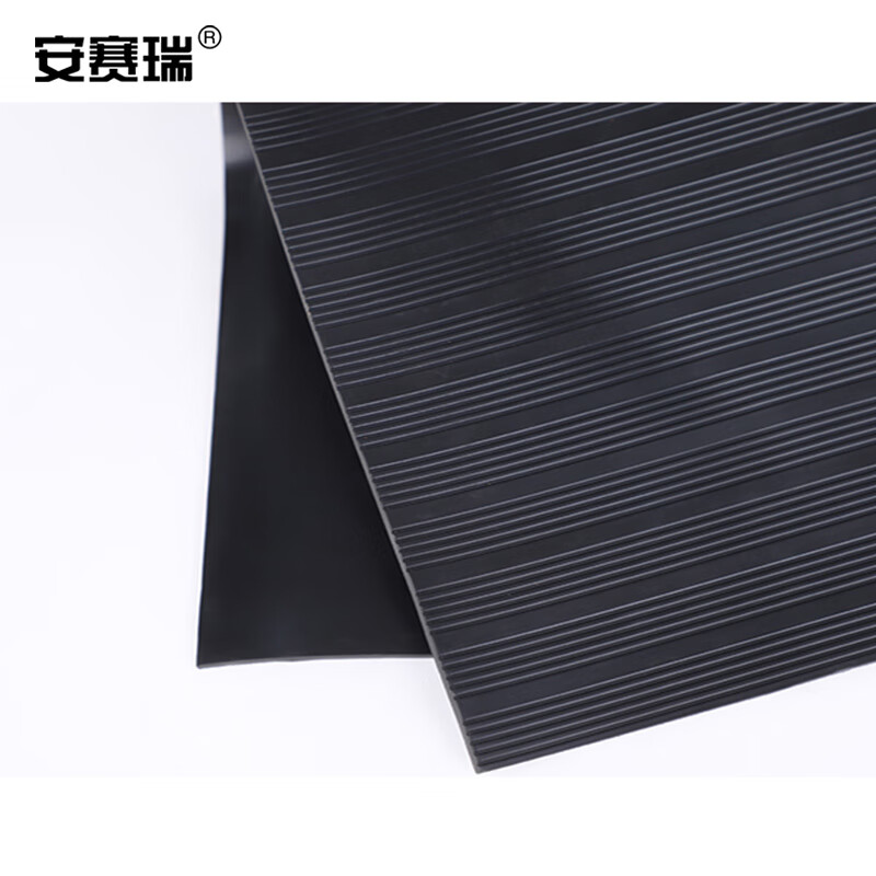 Ansery 5KV high voltage insulating floor mat (1 5m) laboratory workbench insulating rubber floor mat insulating mat rubber mat black horizontal stripes rubber/17324