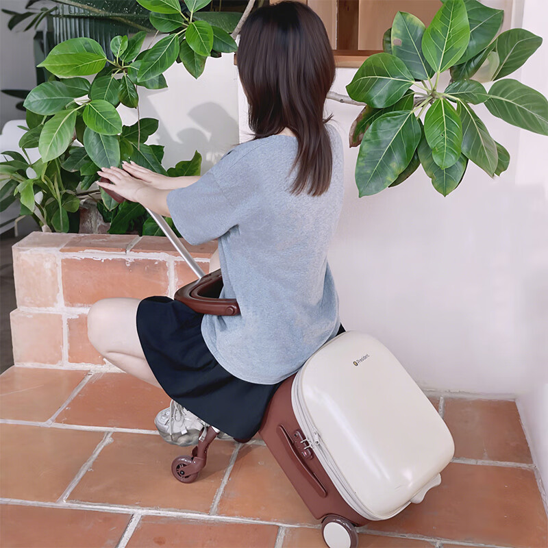 Lingxiu children's large-capacity trolley suitcase, durable and fashionable, a must-have for mothers, can be boarded. Children's trolley case, 20 inches, Khaki, expanded version, customs lock + with brake, 45.8L