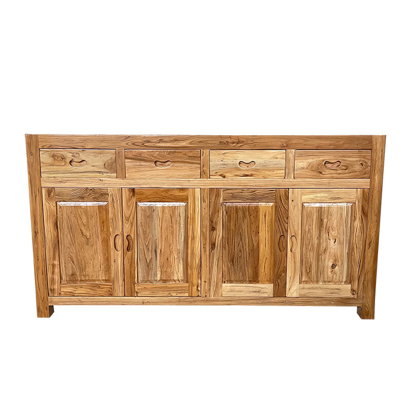 Wen Yijia solid wood sideboard manufacturer direct sales old elm sideboard storage cabinet shoe cabinet multi-functional cabinet special price 140*40*80 high (three drawers and four doors)