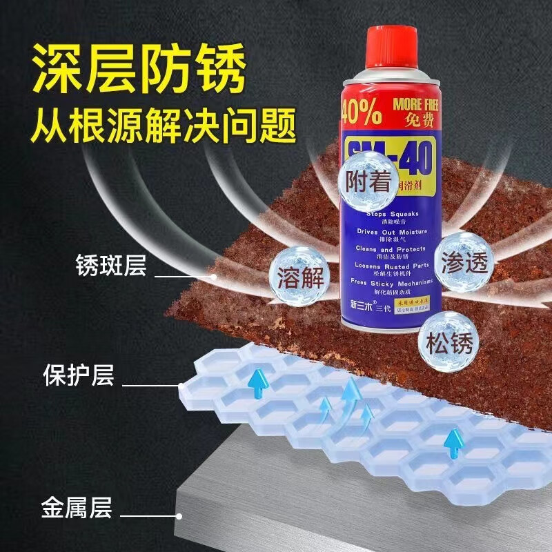 24 bottles of rust remover, anti-rust lubricant, metal powerful cleaner, anti-rust screw loosener, remove rust, rust remover loosener, large bottle - 24 bottles, delivery tube