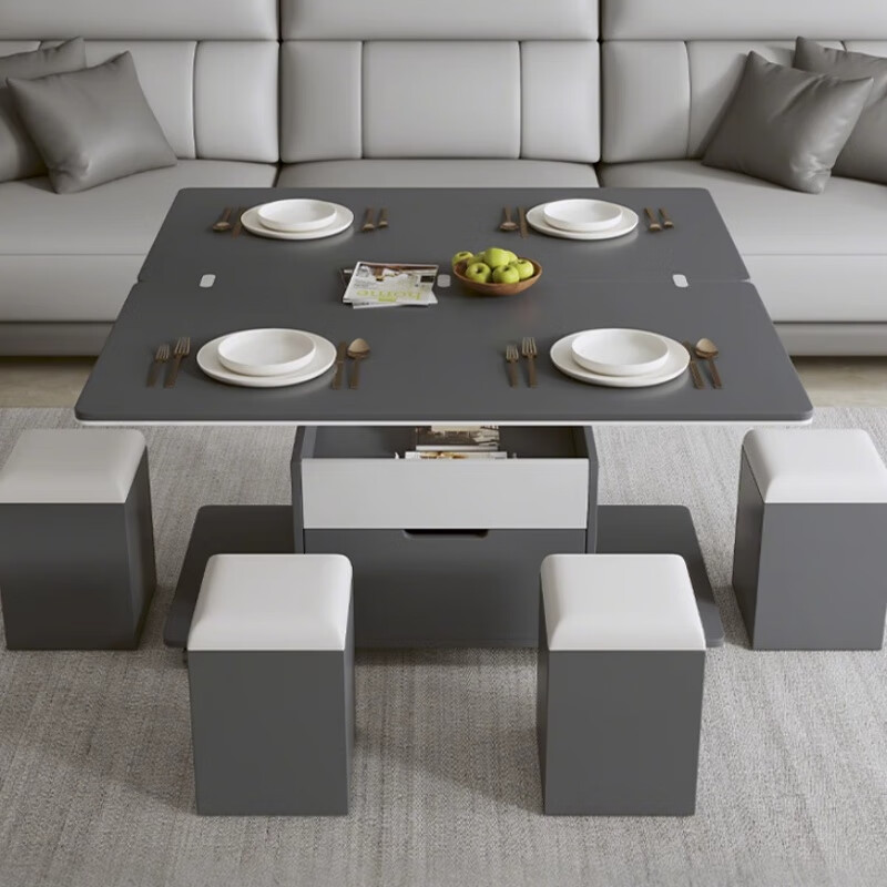 Memory Travel Multifunctional Slate Lift Coffee Table Dining Table Dual-Purpose Folding Simple Tea Table Tea Table Dining Table Home Living Room Coffee Table