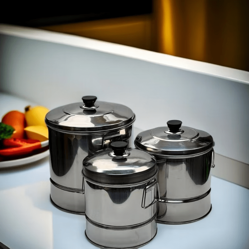 Meikejie old-fashioned stainless steel steaming rice bucket with lid for household and commercial large-capacity steaming glutinous rice artifact drain rice steamer steamer rice steaming bucket height 29 mouth diameter 28 (6 catties of rice 1cm