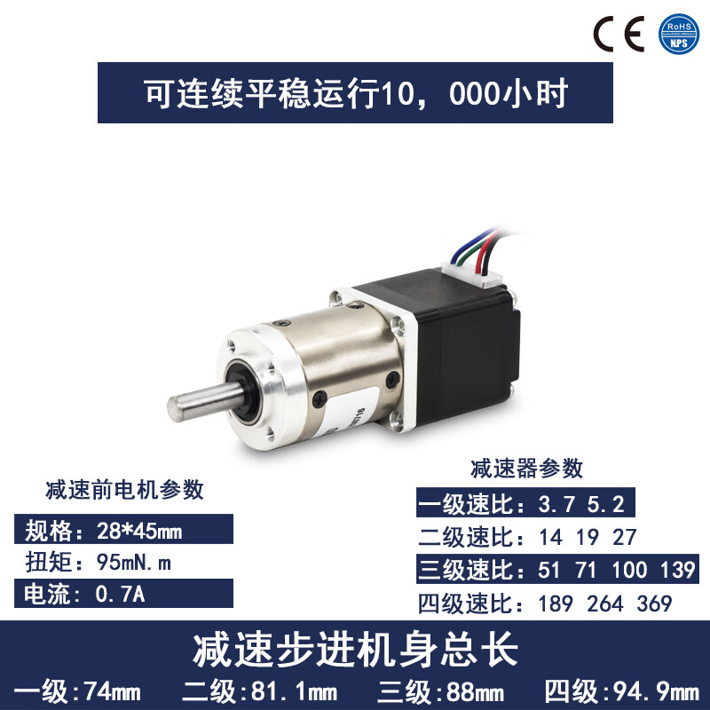 Yue Changsheng 20/28/35/42 planetary reduction stepper motor reducer set small drive and control integrated can be customized at low temperature 28*45 motor 1 to 3 points 7