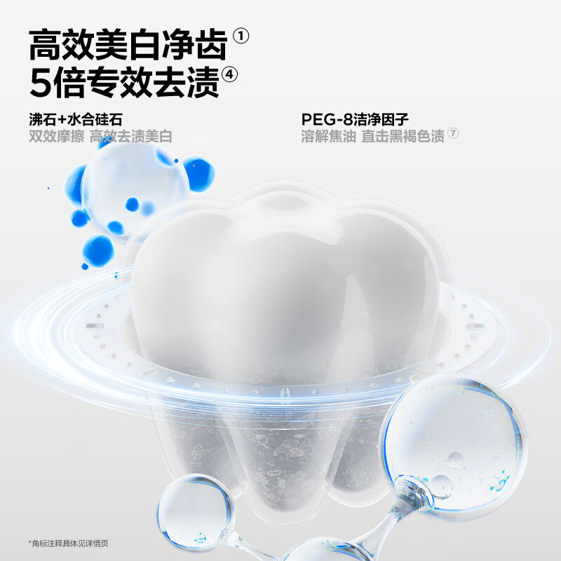 参半沸石净齿牙膏 亮白美白去黄去烟渍口臭清新口气男士成人120g*6
