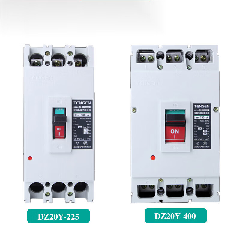 Tianzheng DZ20Y plastic case circuit breaker 3300 air switch 3P three-phase 100A 225 400A 630A 380V DZ20Y-400 (200A-400A) white shell