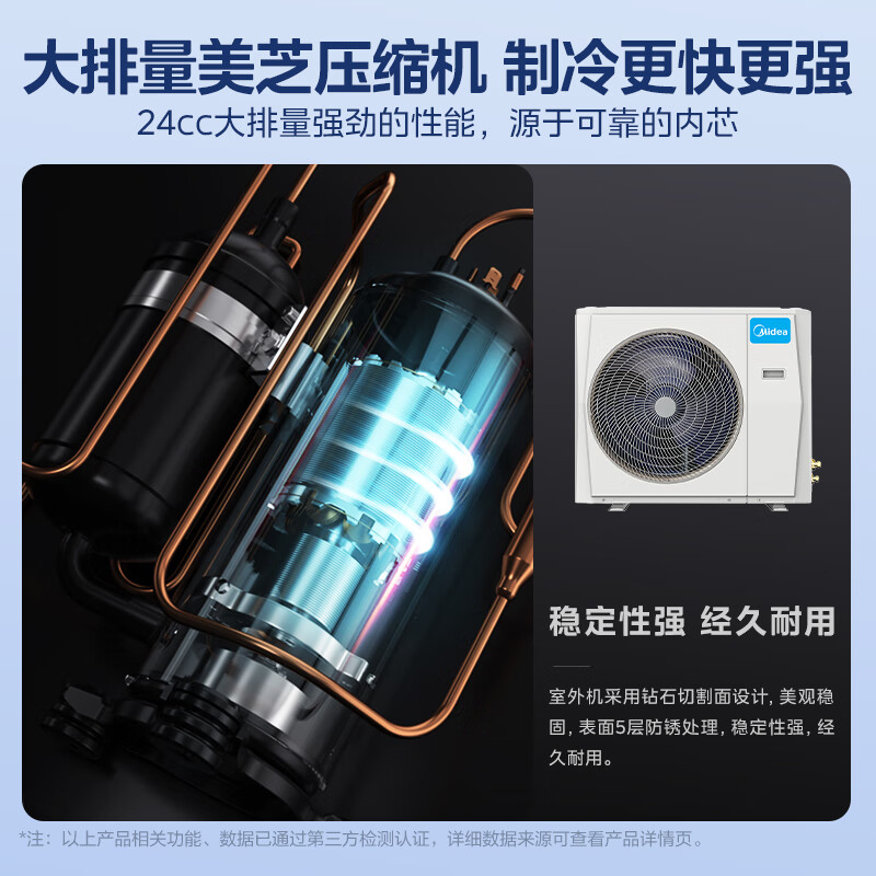 Midea air-conditioning vertical cabinet 3 hp square cabinet, variable frequency heating and cooling dual-purpose upper air outlet, smart self-cleaning living room enterprise air conditioner set, smart restaurant cabinet replacement subsidy, first-class energy efficiency 25-year new product square cabinet, 3 hp