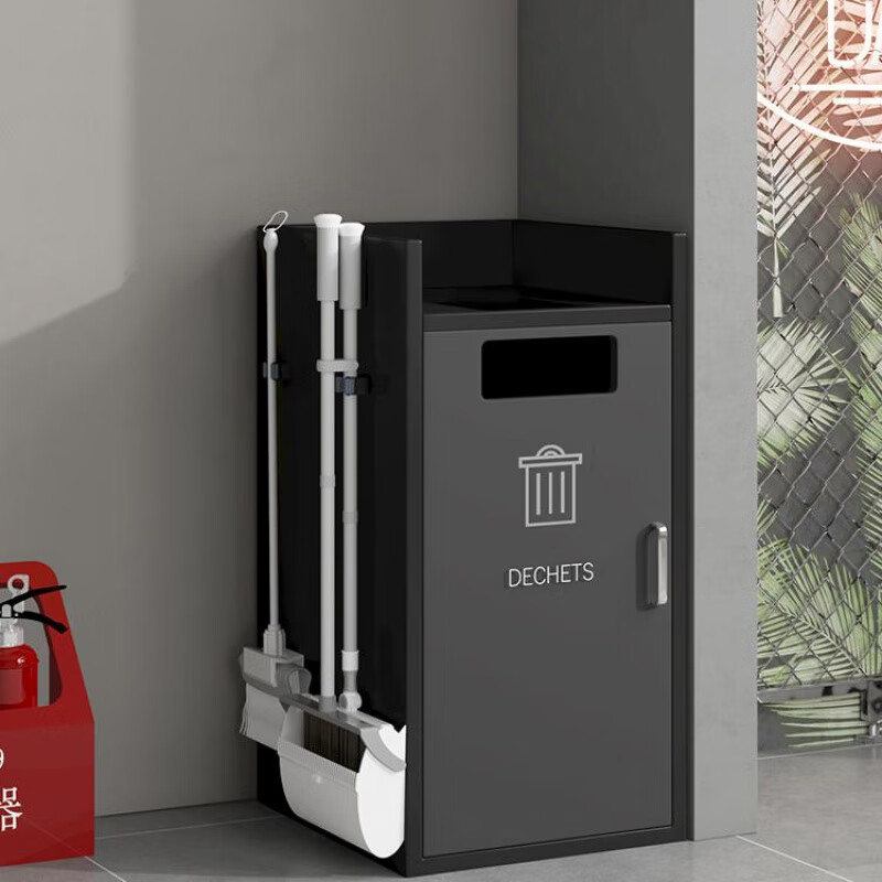 Commercial hidden cabinet type garbage bin large industrial style wrought iron garbage cabinet vertical Internet cafe burger shop cabinet KTV silver - length 130*width 50*height 100cm