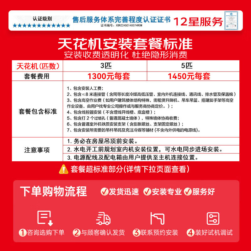 TCL central air conditioner 5 hp ceiling unit frequency conversion first class energy efficiency 3 hp embedded ceiling air conditioner One-to-one well unit shop hotel office factory ceiling commercial air conditioner large 3 hp first class energy efficiency - true power saving series