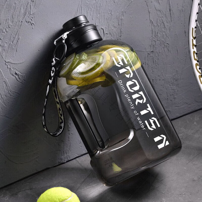 Magic Bean Shenghuo 5000ml Water Cup Extra Large Capacity Boys 5 Liter Ton Bucket Extra Large Water Bottle Construction Site Plastic High Temperature Resistant Men 5000ml Upgraded Anti-scalding Black - Material - Free