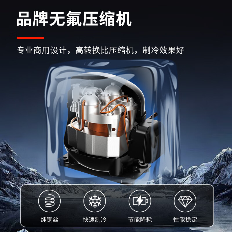 Aquamarine Freezer Commercial Large Capacity Refrigerated Freezer Horizontal Freezer Full Freezer Single and Double Temperature Home Display Cabinet Commercial Large Freezer Energy Saving Fresh Cabinet 1588 Single Temperature Copper Tube Upgraded Model (Length 2 Meters Width) Energy Saving 60%