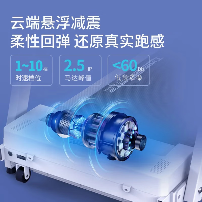 Treadmill Home Foldable Intelligent Electric Walking Machine Indoor Small Weight Loss Exercise Sports Fitness Equipment White Sports Edition 3 Modes/12 Programs