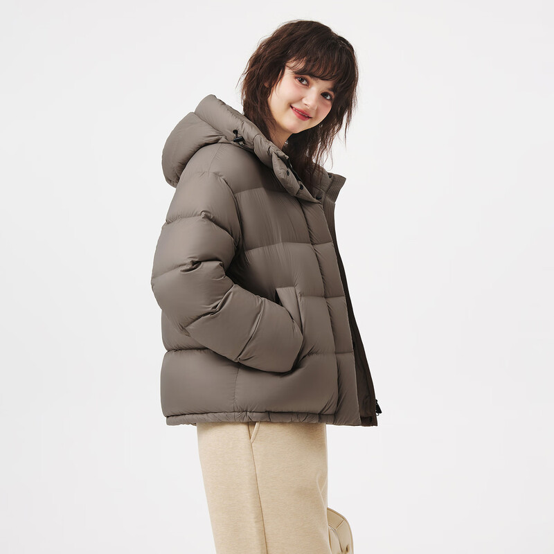 Tambor Puff Down Jacket Women's Short Hooded Autumn and Winter Warm Jacket 25 Years New 5550322D Matcha Mocha 160