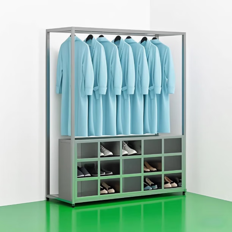 Baigang stainless steel clothes and shoes integrated cabinet dust-free and sterile purification workshop hangers factory workshop laboratory shoe cabinet coat and hat 201 clothes and shoes integrated 25-grid shoe cabinet