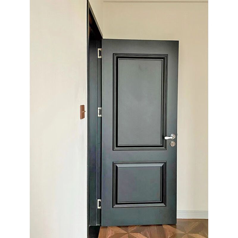 Black retro French pure solid wood paint bedroom set room door American ecological kitchen and bathroom door customization Customized style/material/color consultation customer service
