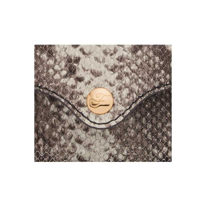 Fossil Women's Python Leather Card Holder 9cm Compact Card Storage Multifunctional Fashion Wallet Python Color Blocking One Size