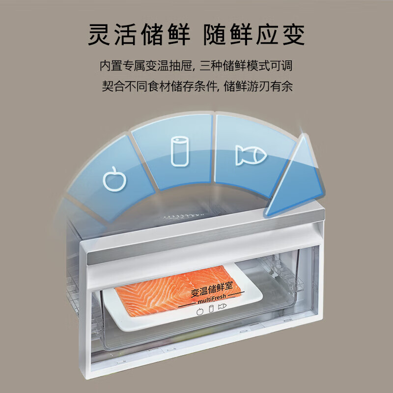 SIEMENS Unbounded 512L side-by-side refrigerator, 60cm zero-embedded large capacity, antibacterial and refreshing, variable temperature fresh storage, first-class energy efficiency, Jingyao KA99BE163C, national subsidy