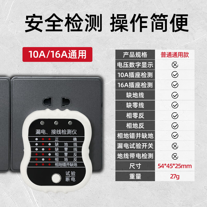 Factory No. 1 6-piece house inspection tool set to detect floor and wall tiles, empty drum hammer, marker, level ruler