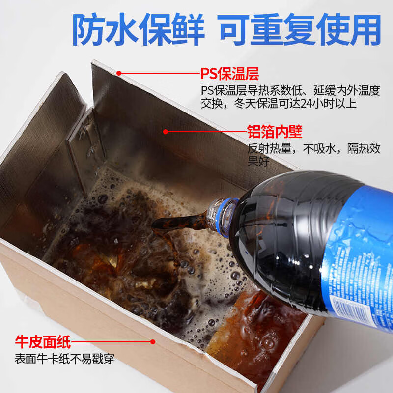 Befute Insulated Box Foam Box Aluminum Foil Insulated Box Fresh Fruit Logistics Cold Chain Fresh Packaging Box Express Box No. 4 360*195*250mm*1