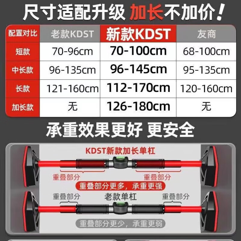 Horizontal bar indoor pull-up device, door-mounted horizontal bar rack, household children's fitness equipment, upgraded triangle anti-slip 112-170CM + ring sandbag