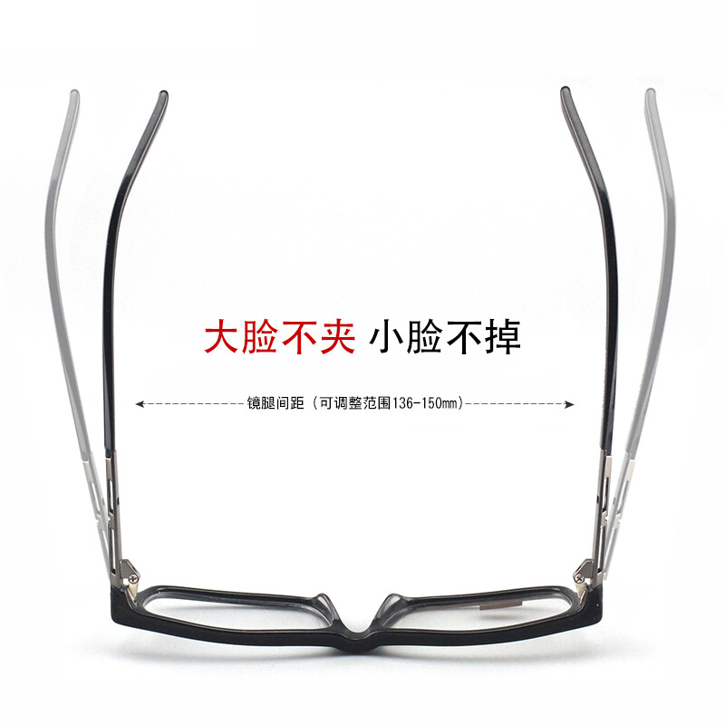 Kavoli plate glasses frame for men and women, ultra-light finished optical glasses, full frame frame, square frame myopia glasses K1093, versatile classic, large size black, frame + 1.56 thinner lens (0-400 degrees)