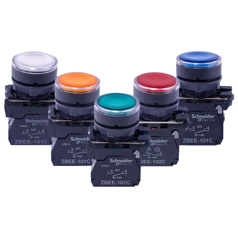 Schneider Schneider illuminated button switch XB5AW33B1C green red yellow blue white 35 lamp beads 34M2C voltage 2 XB4BW33B5 green 24V1 open 1 closed