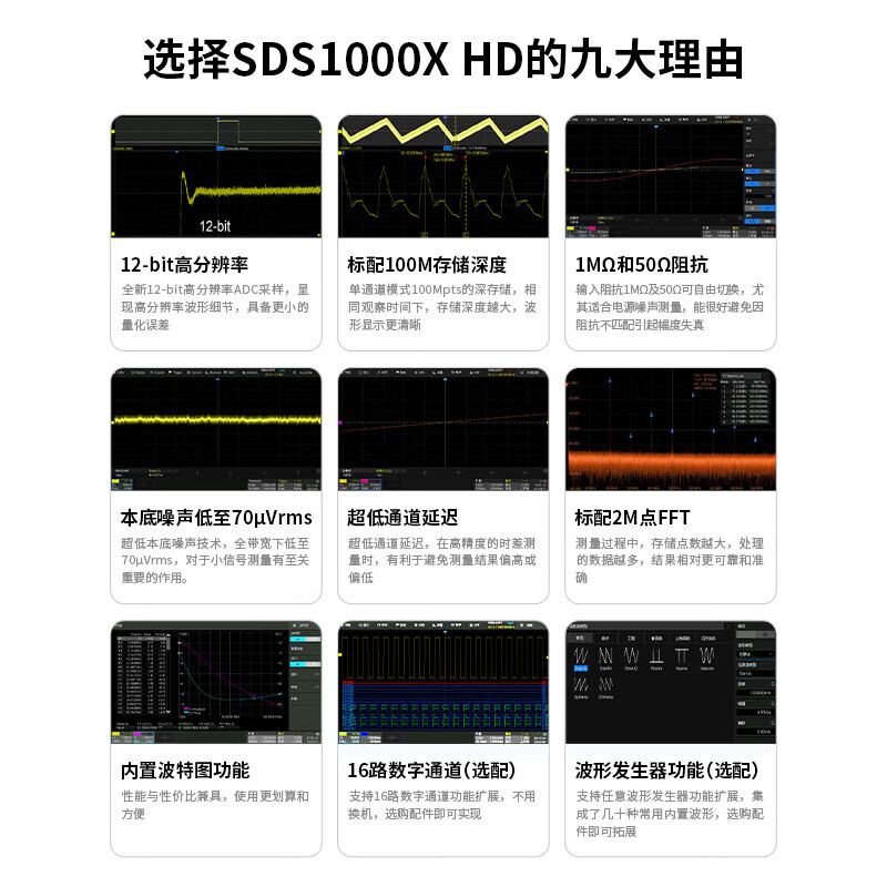 Dingyang HD oscilloscope SDS1204X HD 200M bandwidth +SDG-BA BNC to crocodile clip 1 package