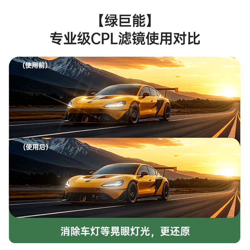 Green giant (llano) CPL polarizer 77mm polarizer thin frame high-definition anti-reflective filter restores color saturation landscape photography suitable for Canon and Sony mirrorless SLR cameras